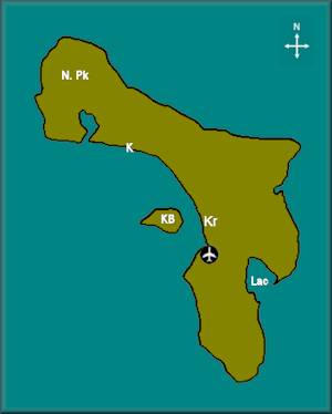 Map of Bonaire showing snorkeling places and points of interest